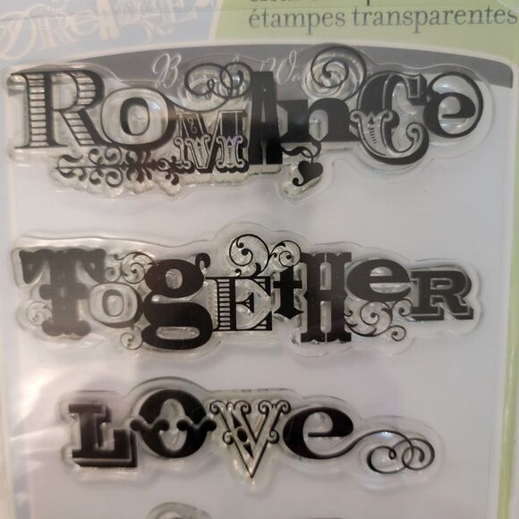 Inkadinkado SCRAPBOOK PHRASES #97826 Clear Cling Stamps Set of 6 NEW - Picture 4 of 5